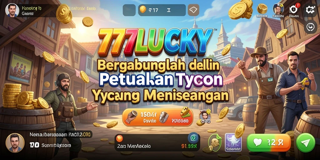 Screenshot utama 777LUCKY menampilkan antarmuka permainan Tycoon yang menarik.