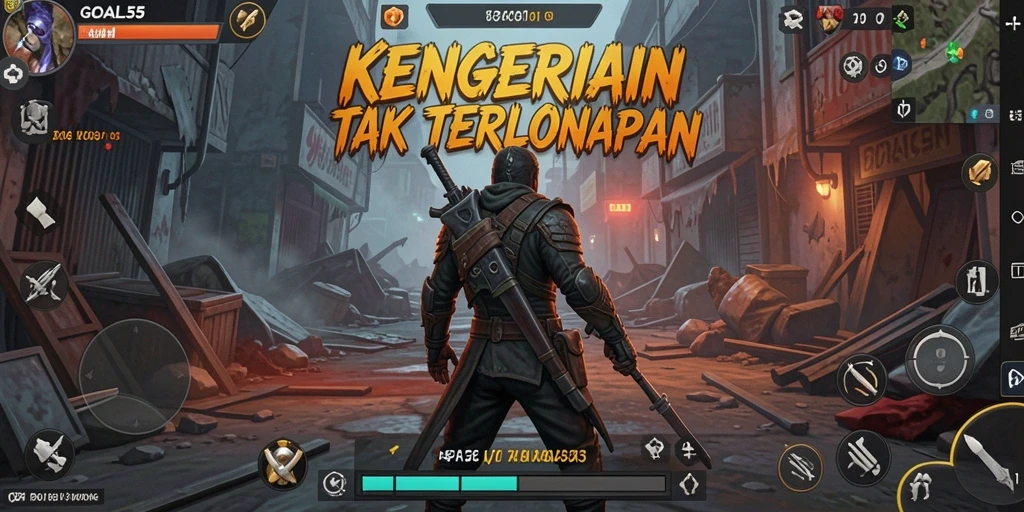 Tampilan gameplay mendebarkan dari GOAL55 yang penuh kengerian.