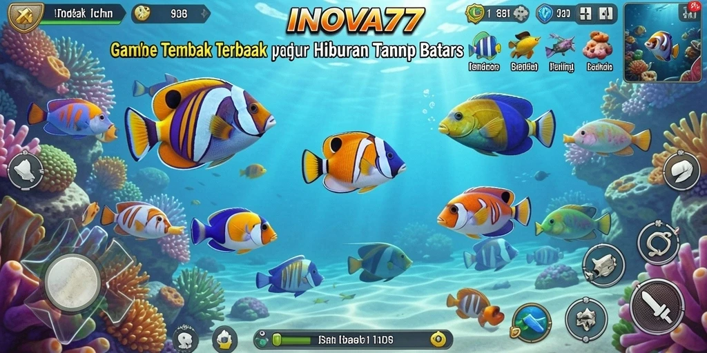 Screenshot menampilkan aksi seru menangkap ikan di INOVA77.