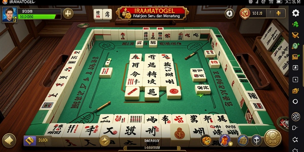 Tampilan gameplay seru IRAMATOGEL dalam permainan Mahjong.