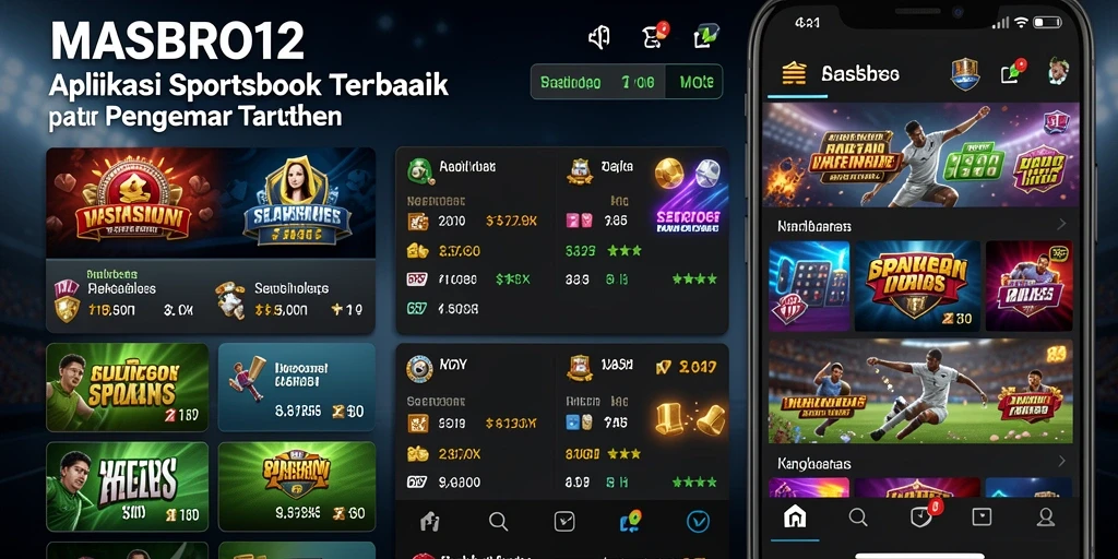 Screenshot utama MASBRO12 menampilkan gameplay interaktif Sportsbook.
