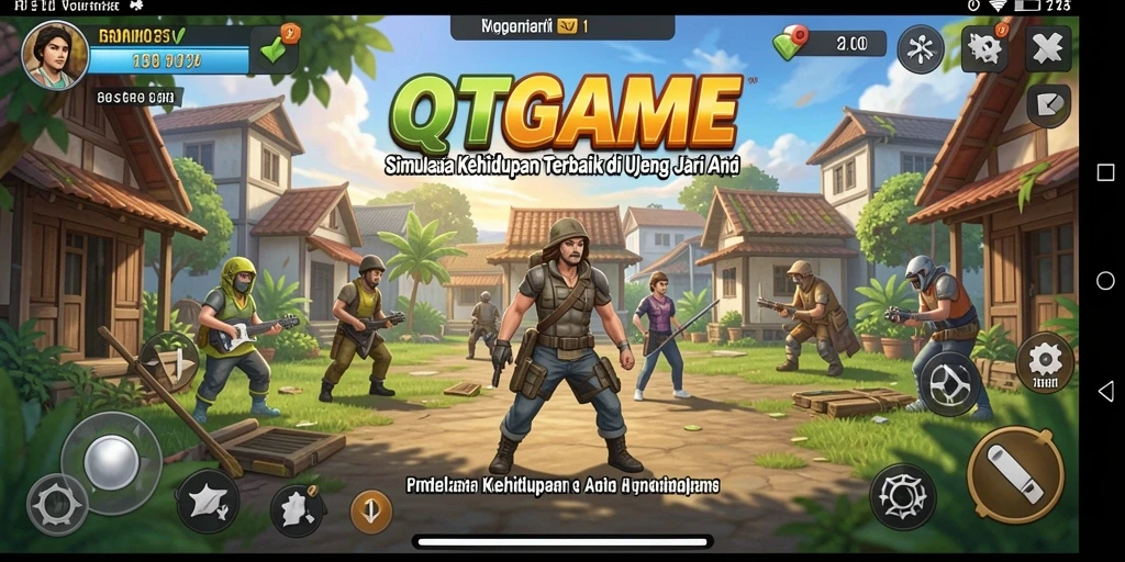 Tampilan gameplay QTGAME dengan pengalaman simulasi yang mendalam.