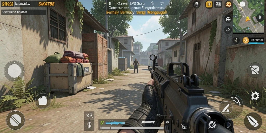 Tangkapan layar dari gameplay SIKAT88, menunjukkan pertempuran mendebarkan dalam mode TPS.