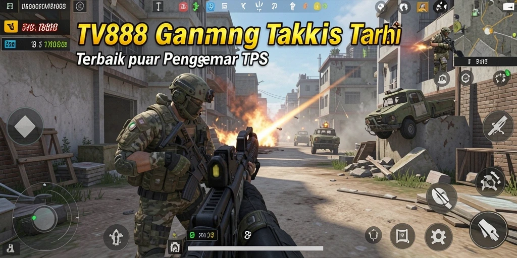 Tampilan gameplay seru dari TV888 dalam pertempuran TPS yang mendebarkan.