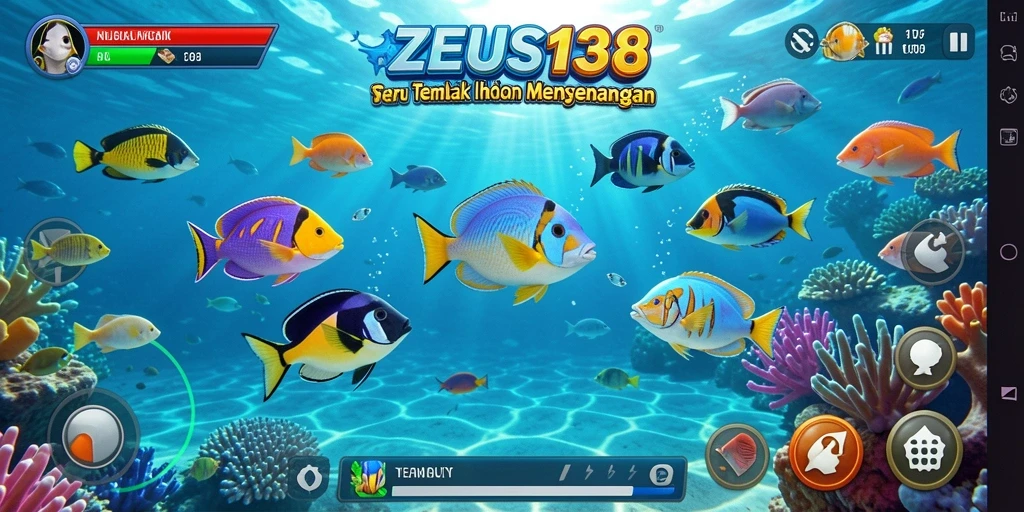 Tampilan gameplay seru dan menantang dari ZEUS138 saat menembak ikan.
